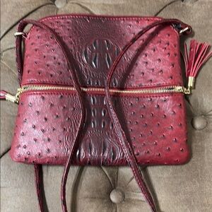 Reddish black crossbody slightly pebbled purse
